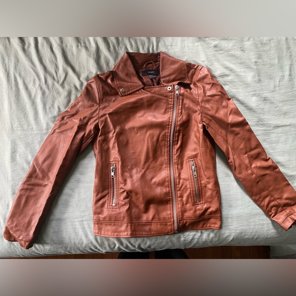 Forever 21 brown faux leather size small jacket